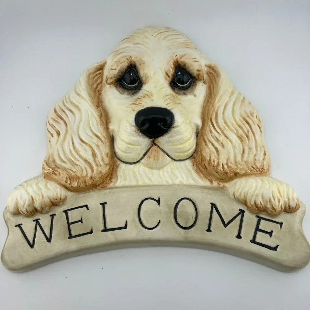 Big Sky Canine Cocker Spaniel Welcome Sign Hanging Dog Wall Decor